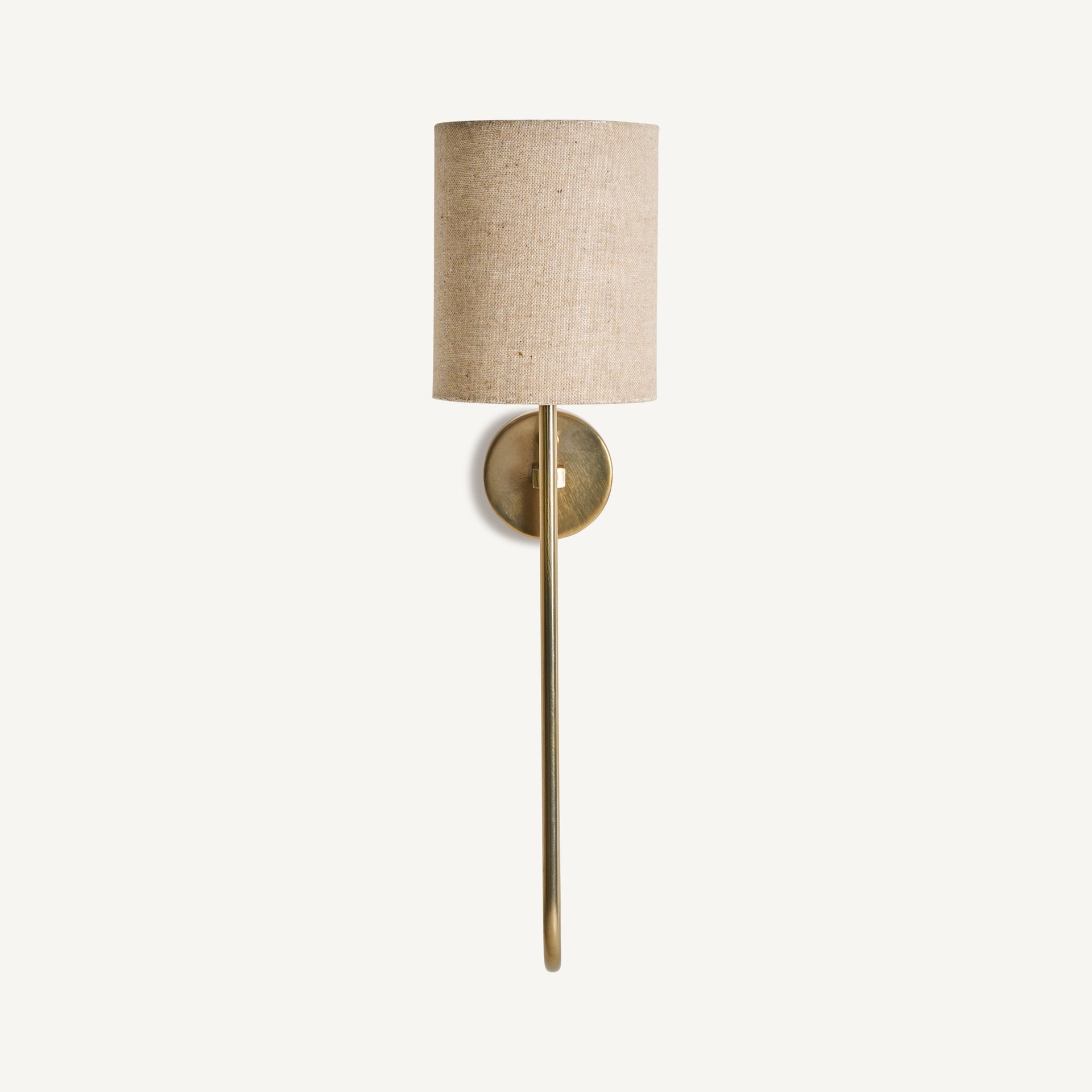 Marsac Art Deco Wall Lamp - Gold & Beige Textile Shade