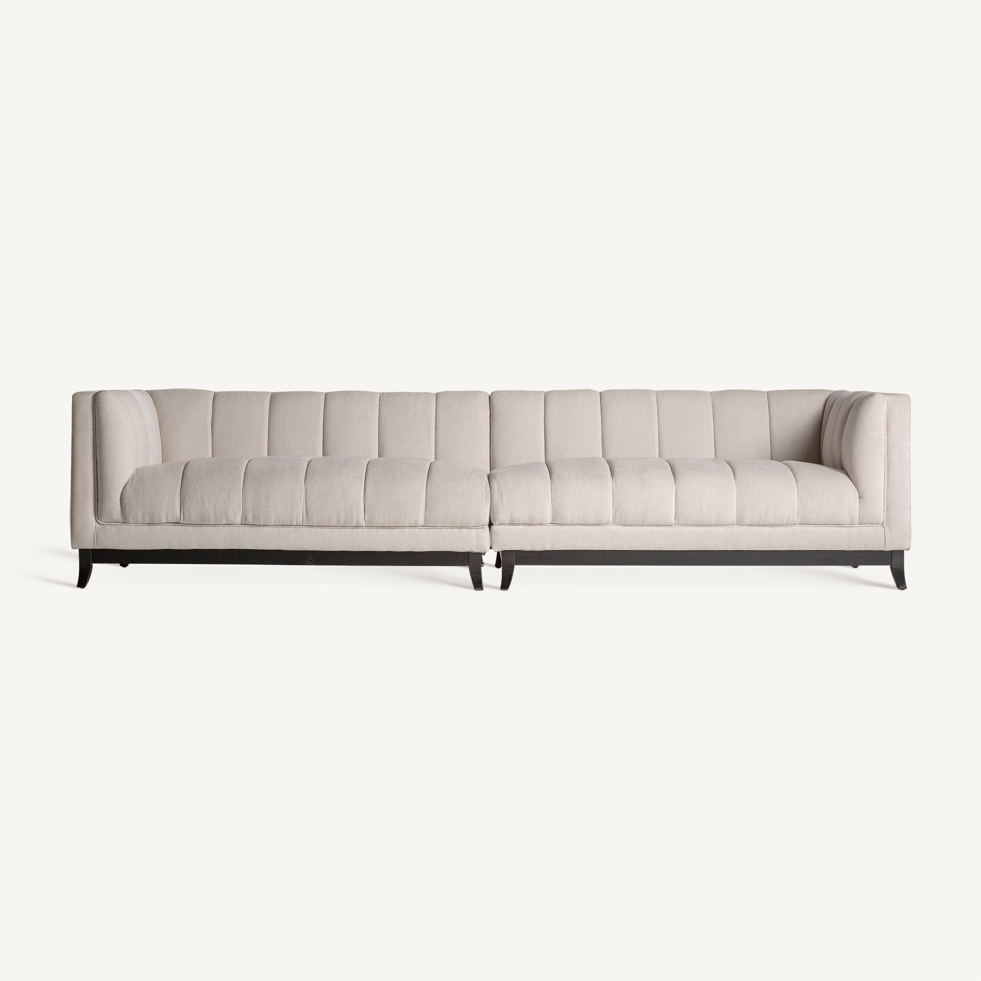 Luttach Corner Sofa Module - Art Deco Black & Off-White 148cm