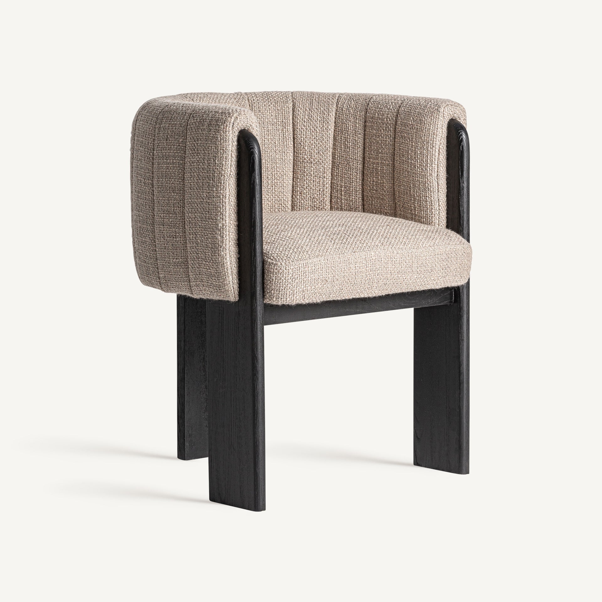 CLUNY Art Deco Chair - Oak Wood & Polyester Upholstery