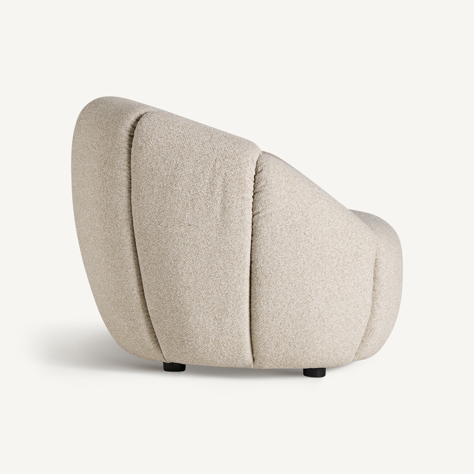 Lajoux Beige Curved Armchair - Premium Upholstered Lounge Chair