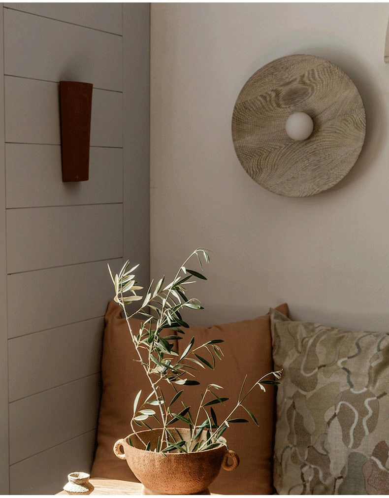 SkandiShop Indoor Retro Japanese Style Wall Circle Lamp