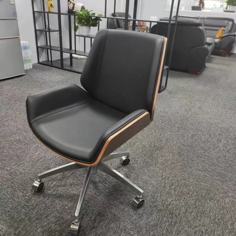 Skandi Mid-Back Bentwood Swivel Office Chair