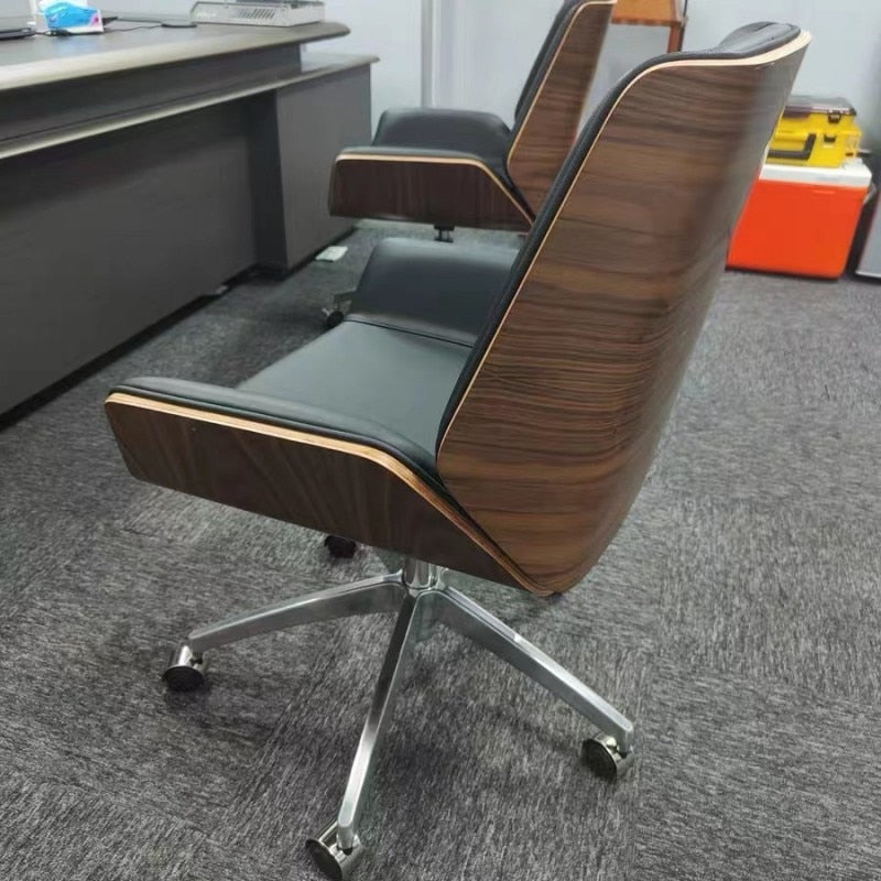 Skandi Mid-Back Bentwood Swivel Office Chair